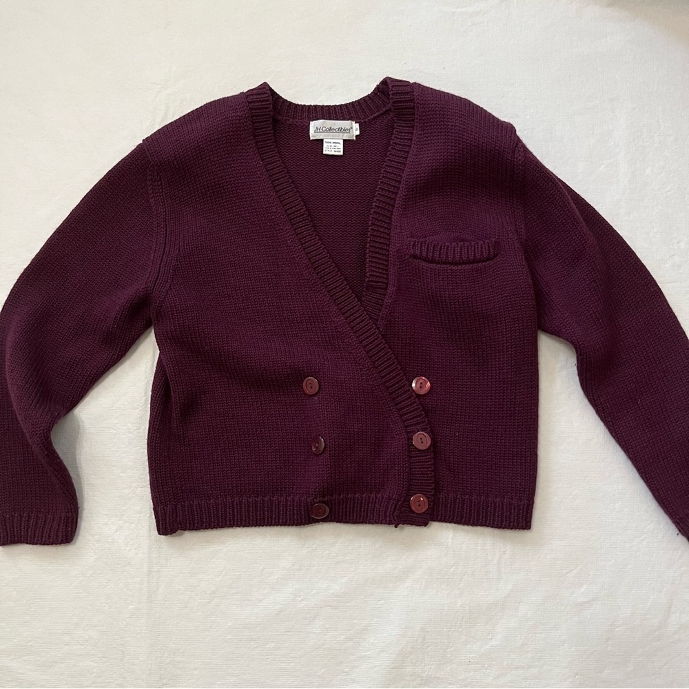 Vintage JH Collectibles Wool Cropped Purple Sweater